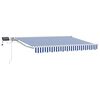 vidaXL Manueller Markisenrahmen mit LEDs Blau und Wei&szlig; 3 x 2,5 m