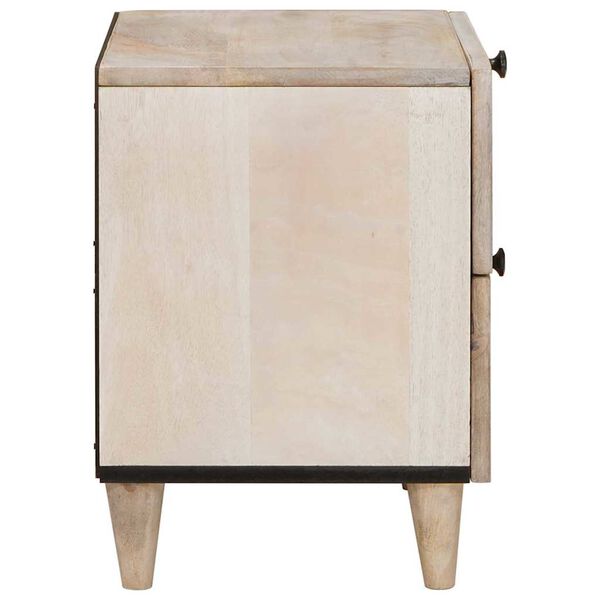 vidaXL Nachttisch Beige 40 x 33 x 46 cm Massivholz Akazie