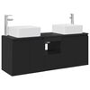 vidaXL Badezimmerschrank-Set 3 stk. Schwarz 53 x 35 x 63 cm
