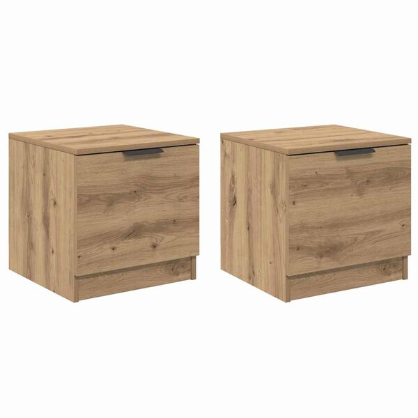 vidaXL Bettschrank 2 pcs Artisan-Eiche 40 x 39 x 40 cm Holzwerkstoff