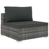 vidaXL 4-tlg. Garten-Lounge-Set mit Auflagen Poly Rattan Grau