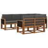 vidaXL Outdoor-Sofagarnitur 7 pcs Natur und Anthrazit Polyester