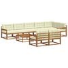 vidaXL Outdoor-Sofagarnitur mit Kissen 9 pcs Natur und Creme