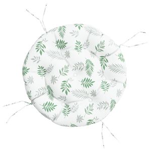 vidaXL Kissen Rund Blattmuster &Oslash; 60x11 cm Oxford-Gewebe