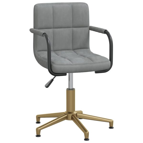 vidaXL Esszimmerst&uuml;hle 4 Stk. Drehbar Hellgrau Samt