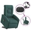 vidaXL Elektrischer Massagesessel mit Aufstehhilfe Dunkelgrün Stoff