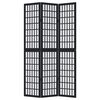 vidaXL 3-tlg. Paravent Schwarz Massivholz Paulownia