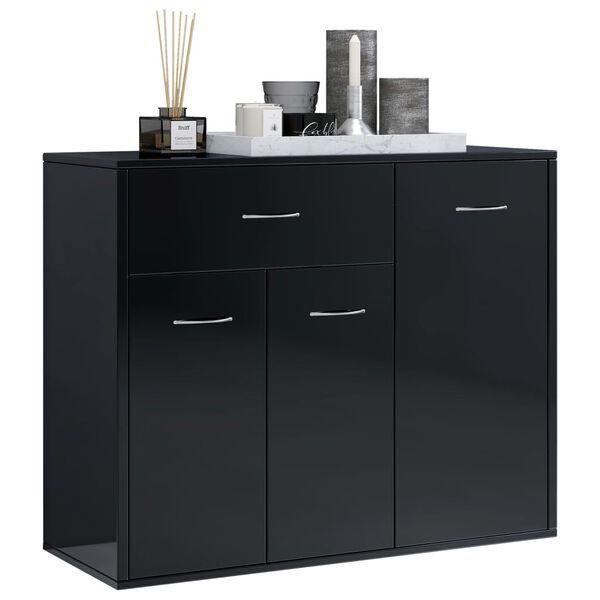 vidaXL Sideboard Hochglanz-Schwarz 88x30x70 cm Holzwerkstoff