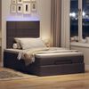 vidaXL Ottoman-Bett mit Matratze & LEDs Dunkelbraun 120x200 cm Stoff