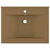 vidaXL Luxus-Waschbecken mit Hahnloch Matt-Creme 60x46 cm Keramik