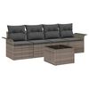 vidaXL Sofa Set 5 Stk. Grau Poly-Rattan