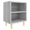 vidaXL Nachttisch mit Massivholz-Beinen Grau Sonoma 40x30x50 cm