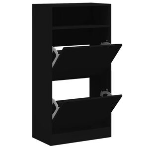 vidaXL Schuhschrank Schwarz 60x34x116 cm Holzwerkstoff
