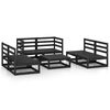vidaXL 7-tlg. Garten-Lounge-Set Schwarz Massivholz Kiefer