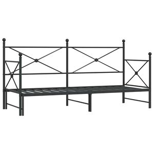 vidaXL Tagesbett Ausziehbar ohne Matratze Schwarz 80x200 cm Stahl