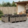 vidaXL 13-tlg. Garten-Essgruppe mit Kissen Grau Poly Rattan