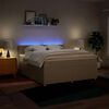 vidaXL Boxspringbett mit Matratze Creme 180x200 cm Stoff