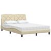 vidaXL Bett mit Matratze Creme 140x200 cm Stoff