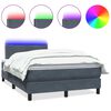 vidaXL Boxspringbett mit Matratze & LED Dunkelgrau 120x220 cm Samt