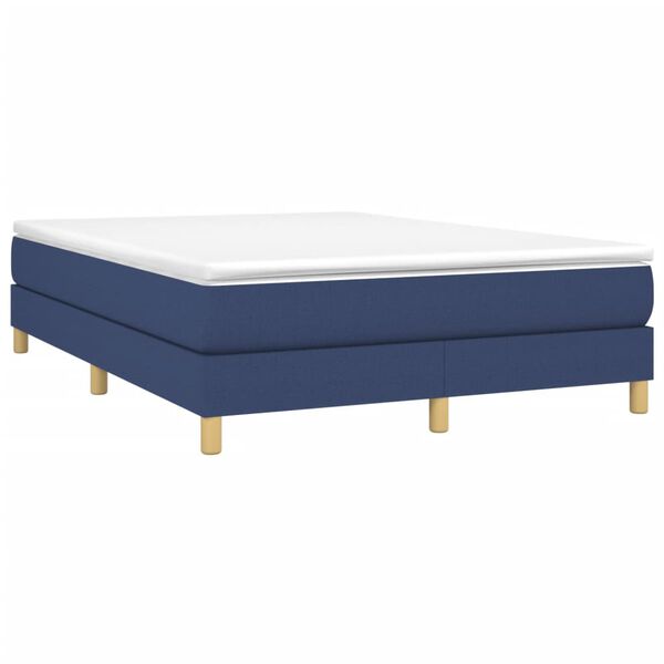 vidaXL Boxspringbett mit Matratze Blau 140x200 cm Stoff