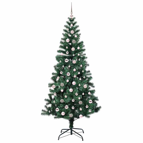 vidaXL K&uuml;nstlicher vorbeleuchteter Weihnachtsbaum Gr&uuml;n 240 cm