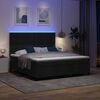 vidaXL Boxspringbett mit Matratze mit LED Schwarz 180 x 200 cm Stoff