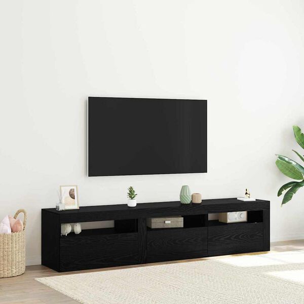 vidaXL TV-Schr&auml;nk 2 pcs Schwarz Eichen-Optik 180 x 35 x 40 cm