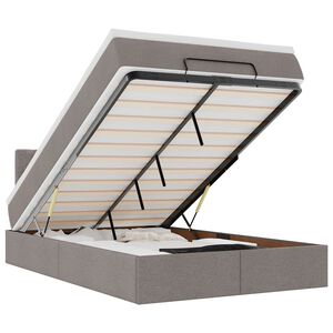 vidaXL Ottoman-Bett mit Matratze Taupe 120x190 cm Stoff