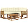 vidaXL Outdoor-Sofagarnitur mit Kissen 5 pcs Natur und Creme