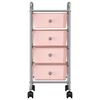vidaXL Schubladenwagen mit 4 Schubladen Rosa Kunststoff