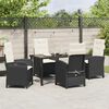 vidaXL Garten Essgruppe mit Kissen 5 pcs Schwarz Poly-Rattan