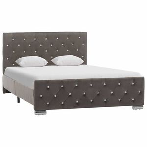 vidaXL Bettgestell Grau Samt 120x200 cm