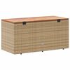 vidaXL Gartentruhe Beige 110x50x54 cm Poly Rattan Akazienholz
