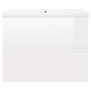 vidaXL Waschbeckenunterschrank mit Einbaubecken Hochglanz-Weiß