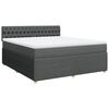 vidaXL Boxspringbett mit Matratze Dunkelgrau 180x200 cm Stoff