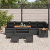 vidaXL Gartensofa-set mit Kissen 10 pcs Schwarz