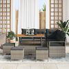 vidaXL Gartensofa-set mit Kissen 9 pcs Grau Poly-Rattan