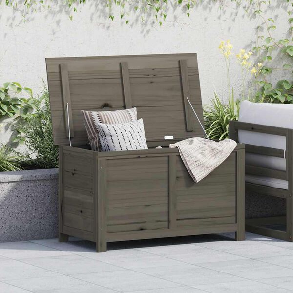 vidaXL Outdoor-Kissenbox Braun 100x50x56 cm Massivholz Tanne