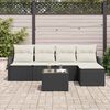 vidaXL Gartensofa-set 6 pcs Schwarz Poly-Rattan