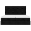 vidaXL Ottoman-Bett mit Matratzen Schwarz 200x200 cm Stoff