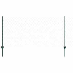 vidaXL Sechseckzaun mit Pfosten 10 x 1 m PVC-beschichteter Stahl Gr&uuml;n