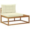 vidaXL Outdoor-Sofagarnitur mit Kissen 2 St&uuml;ck Natur und Creme