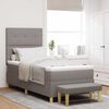 vidaXL Boxspringbett mit Matratze mit Kopfteil Taupe 80 x 200 cm Stoff