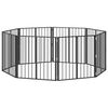 vidaXL Hundetor 8 pcs Schwarz 80 x 80 cm Verzinkter Stahl
