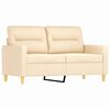 vidaXL 2-Sitzer-Sofa mit Kissen Creme 120 cm Stoff