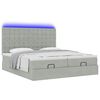 vidaXL Ottoman-Bett mit Matratzen & LEDs Hellgrau 180x200 cm Samt