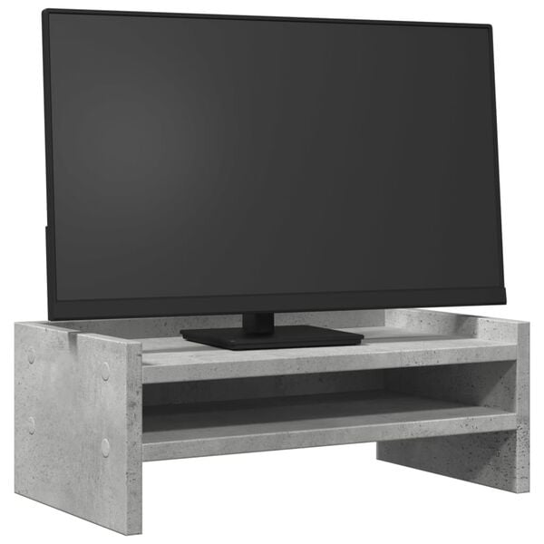 vidaXL Monitorst&auml;nder Betongrau 42x24x16 cm Holzwerkstoff