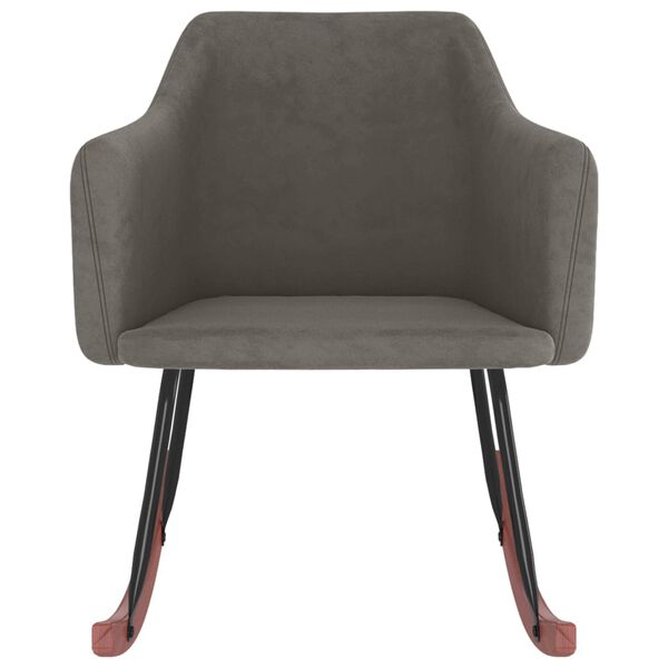 vidaXL Schaukelstuhl Dunkelgrau Samt