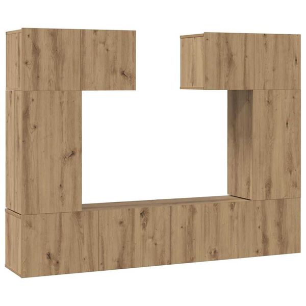 vidaXL TV-Schrank-Set Wandmontiert 6 pcs Artisan-Eiche 80 x 30 x 30 cm