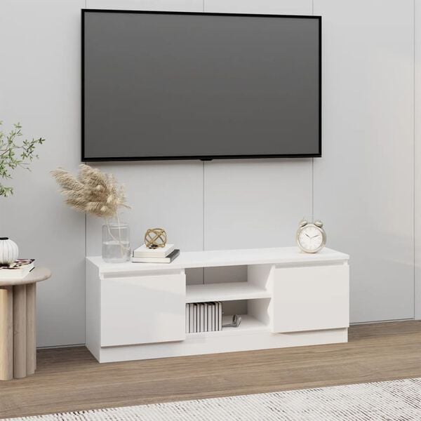vidaXL TV-Schrank mit T&uuml;r Wei&szlig; 102x30x36 cm
